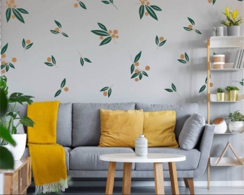 Tangerines in Greens Wall Decal Tangerines in Greens Wall Decal